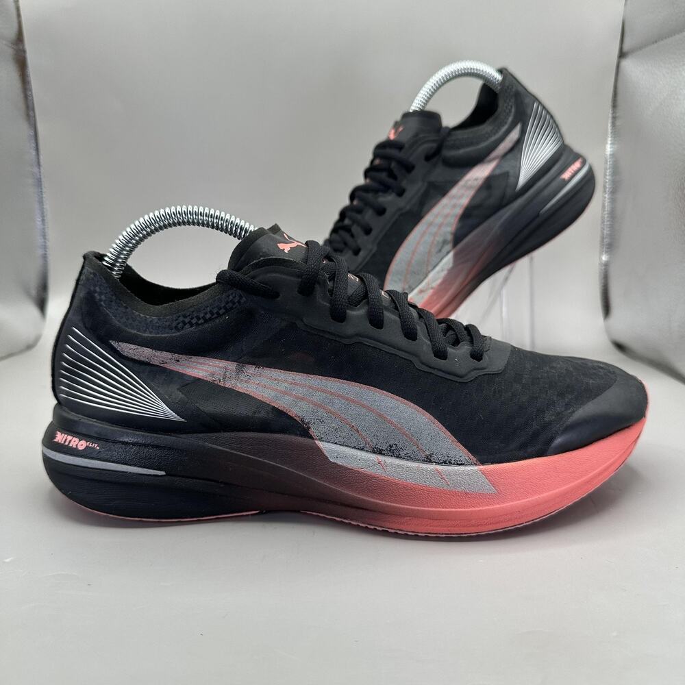 PUMA Deviate Nitro Elite Carbon Fiber Shoes Womens US 9 Black Racing Running